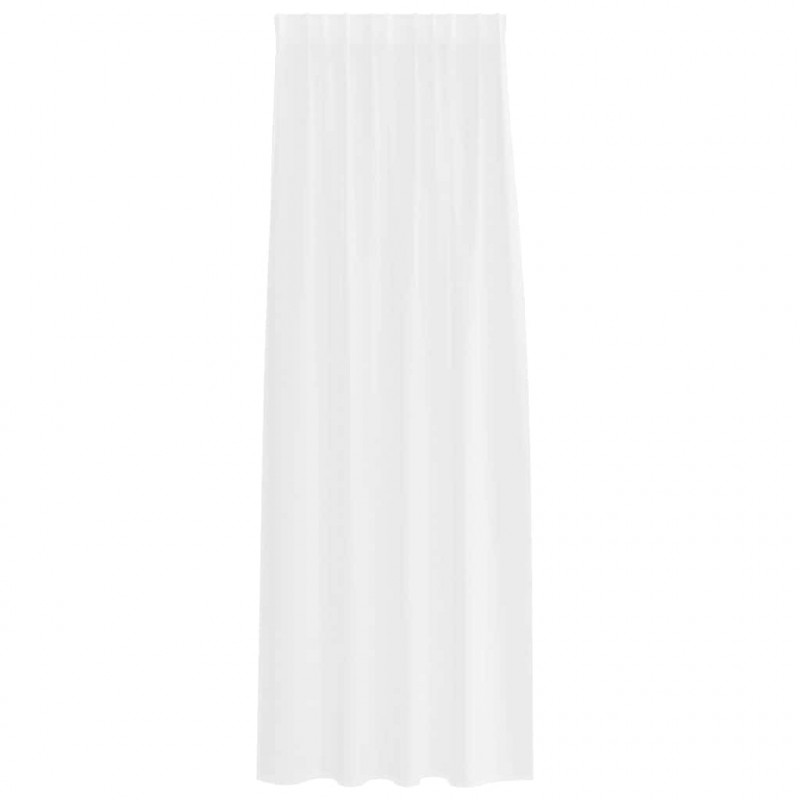 Firany Voile z zasłonami 2 pcs Biały 225 x 140 cm Poliester