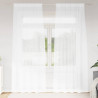 Firany Voile z zasłonami 2 pcs Biały 245 x 140 cm Poliester