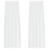 Firany Voile z zasłonami 2 pcs Biały 245 x 140 cm Poliester