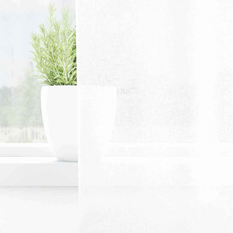 Firany Voile z zasłonami 2 pcs Biały 260 x 140 cm Poliester