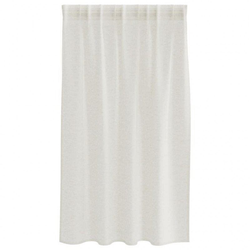 Firany Voile z zasłonami 2 pcs Kremowy 140 x 140 cm Poliester