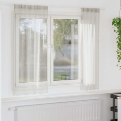 Firany Voile z zasłonami 2 pcs Kremowy 175 x 140 cm Poliester