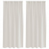 Firany Voile z zasłonami 2 pcs Kremowy 175 x 140 cm Poliester