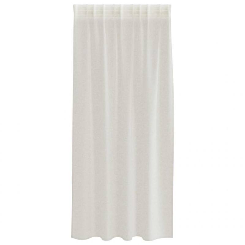 Firany Voile z zasłonami 2 pcs Kremowy 175 x 140 cm Poliester