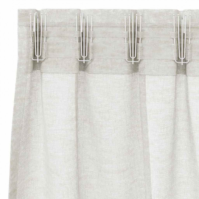 Firany Voile z zasłonami 2 pcs Kremowy 175 x 140 cm Poliester