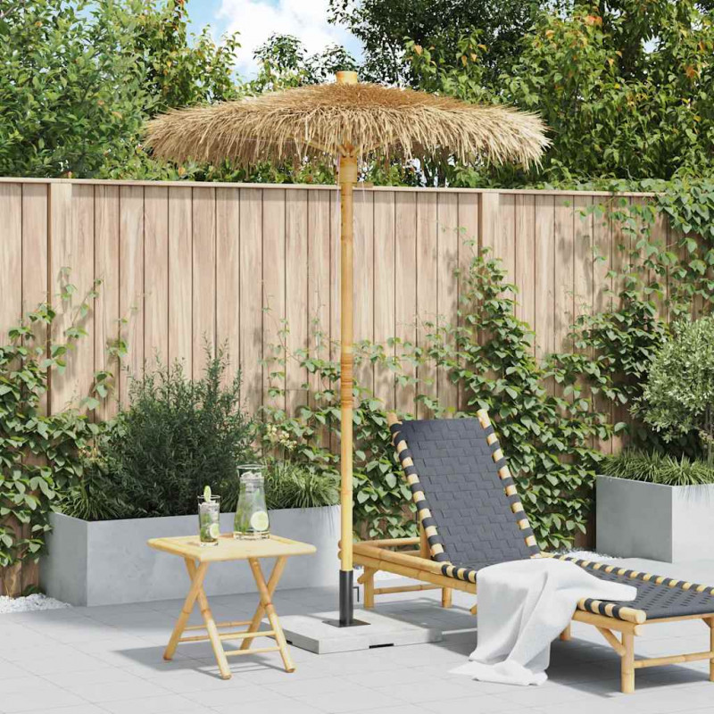 Parasol Tiki z baldachimem z liści bananowca, 150 cm, bambus