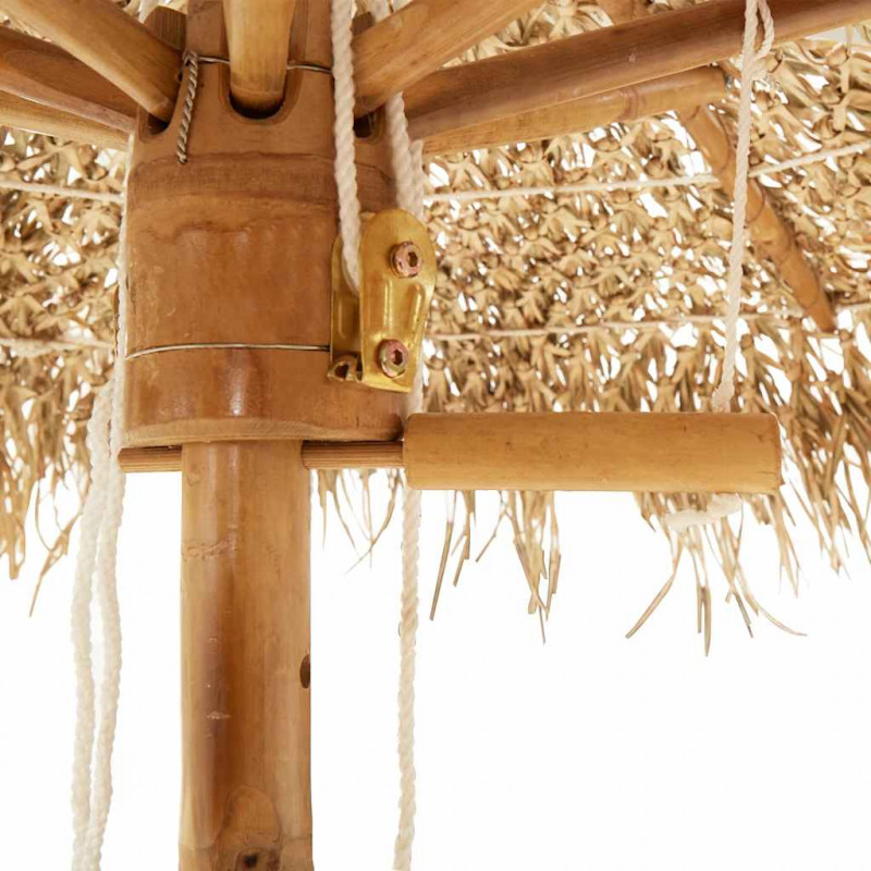 Parasol Tiki z baldachimem z liści bananowca, 150 cm, bambus