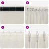 Firany Voile z zasłonami 2 pcs Kremowy 225 x 140 cm Poliester