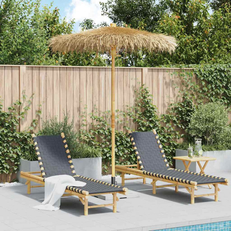 Parasol Tiki z baldachimem z liści bananowca, 180 cm, bambus