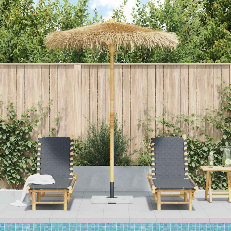 Parasol Tiki z baldachimem z liści bananowca, 180 cm, bambus