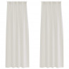 Firany Voile z zasłonami 2 pcs Kremowy 245 x 140 cm Poliester