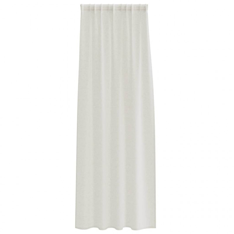 Firany Voile z zasłonami 2 pcs Kremowy 245 x 140 cm Poliester