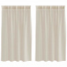 Firany Voile z zasłonami 2 pcs piaskowy 140 x 140 cm Poliester
