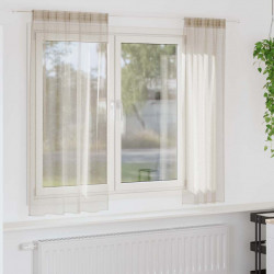 Firany Voile z zasłonami 2 pcs piaskowy 175 x 140 cm Poliester