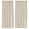 Firany Voile z zasłonami 2 pcs piaskowy 175 x 140 cm Poliester