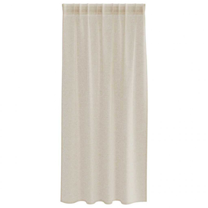 Firany Voile z zasłonami 2 pcs piaskowy 175 x 140 cm Poliester