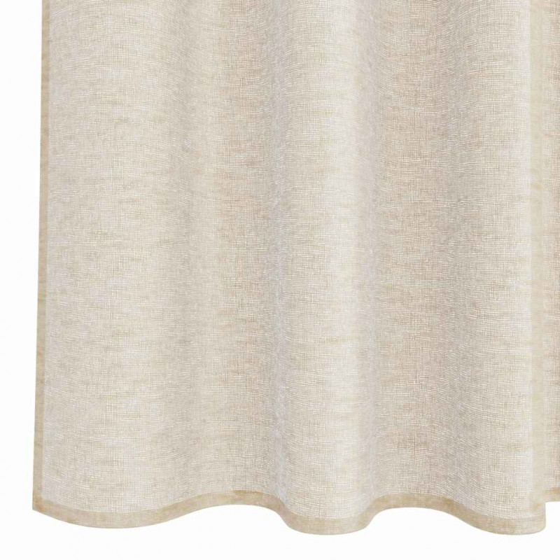 Firany Voile z zasłonami 2 pcs piaskowy 225 x 140 cm Poliester
