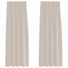 Firany Voile z zasłonami 2 pcs piaskowy 245 x 140 cm Poliester