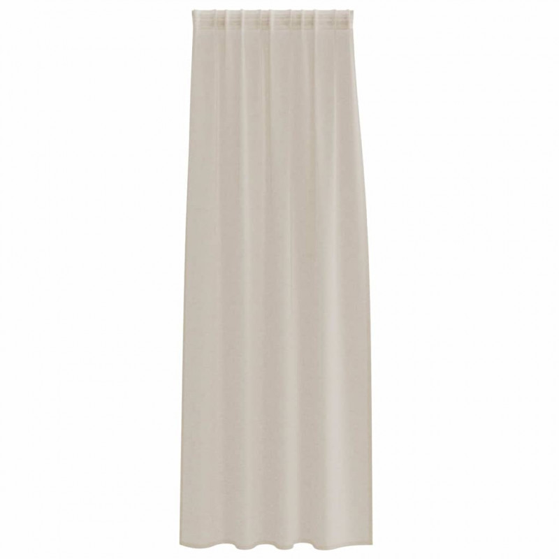 Firany Voile z zasłonami 2 pcs piaskowy 245 x 140 cm Poliester