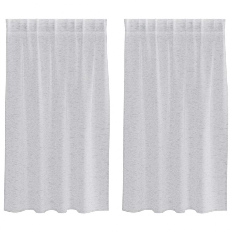 Firany Voile 2 pcs Jasnoszary 140 x 140 cm Poliester