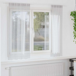 Firany Voile 2 pcs Jasnoszary 175 x 140 cm Poliester