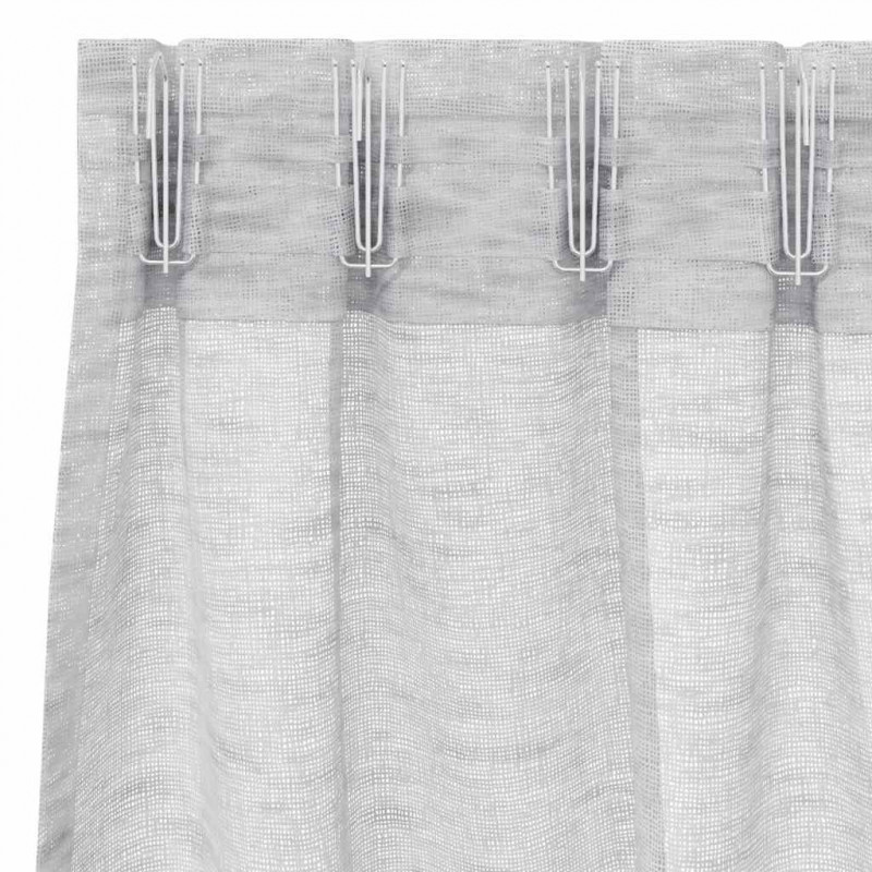 Firany Voile 2 pcs Jasnoszary 175 x 140 cm Poliester
