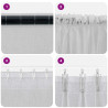 Firany Voile 2 pcs Jasnoszary 225 x 140 cm Poliester