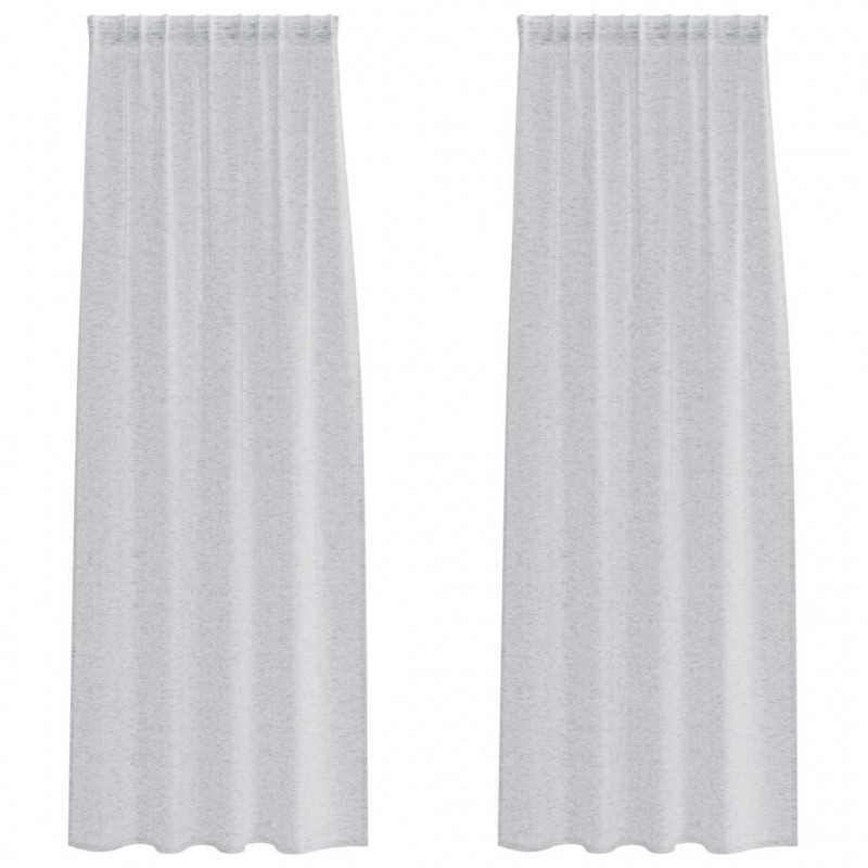 Firany Voile 2 pcs Jasnoszary 245 x 140 cm Poliester