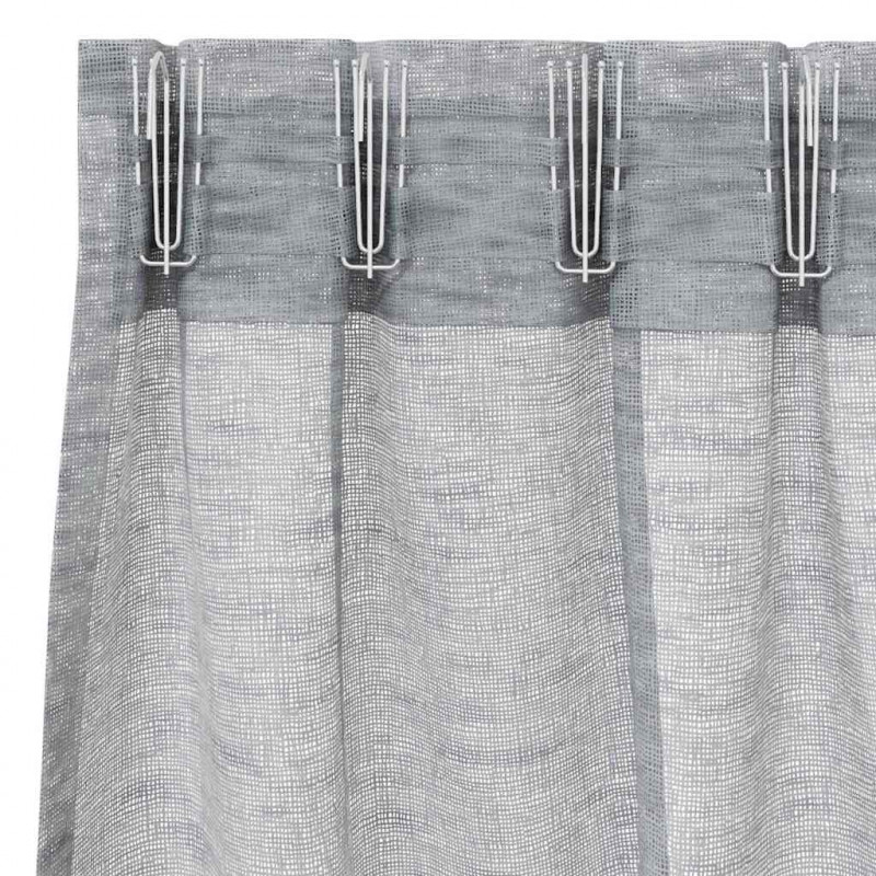 Firany Voile 2 pcs Ciemnoszary 225 x 140 cm Poliester
