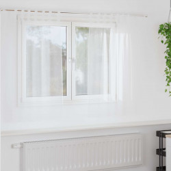 Firany Voile z zasłonami 2 pcs Biały 140 x 140 cm Poliester
