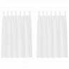 Firany Voile z zasłonami 2 pcs Biały 140 x 140 cm Poliester