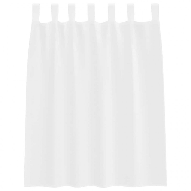 Firany Voile z zasłonami 2 pcs Biały 140 x 140 cm Poliester