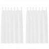 Firany Voile z zasłonami 2 pcs Biały 175 x 140 cm Poliester