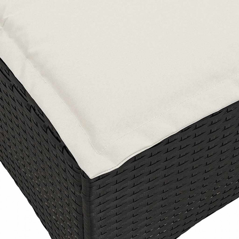Rozkładana Sofa Ogrodowa z Poduszkami L-kształtna Czarna