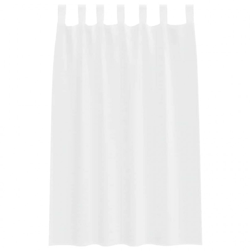Firany Voile z zasłonami 2 pcs Biały 175 x 140 cm Poliester