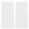 Firany Voile z zasłonami 2 pcs Biały 245 x 140 cm Poliester
