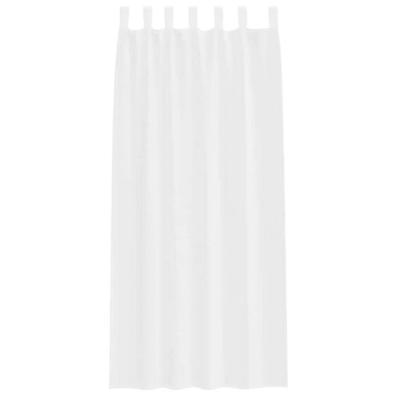 Firany Voile z zasłonami 2 pcs Biały 245 x 140 cm Poliester