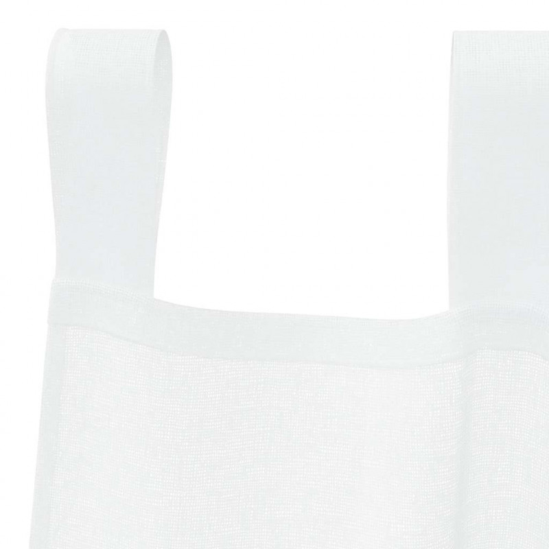 Firany Voile z zasłonami 2 pcs Biały 245 x 140 cm Poliester