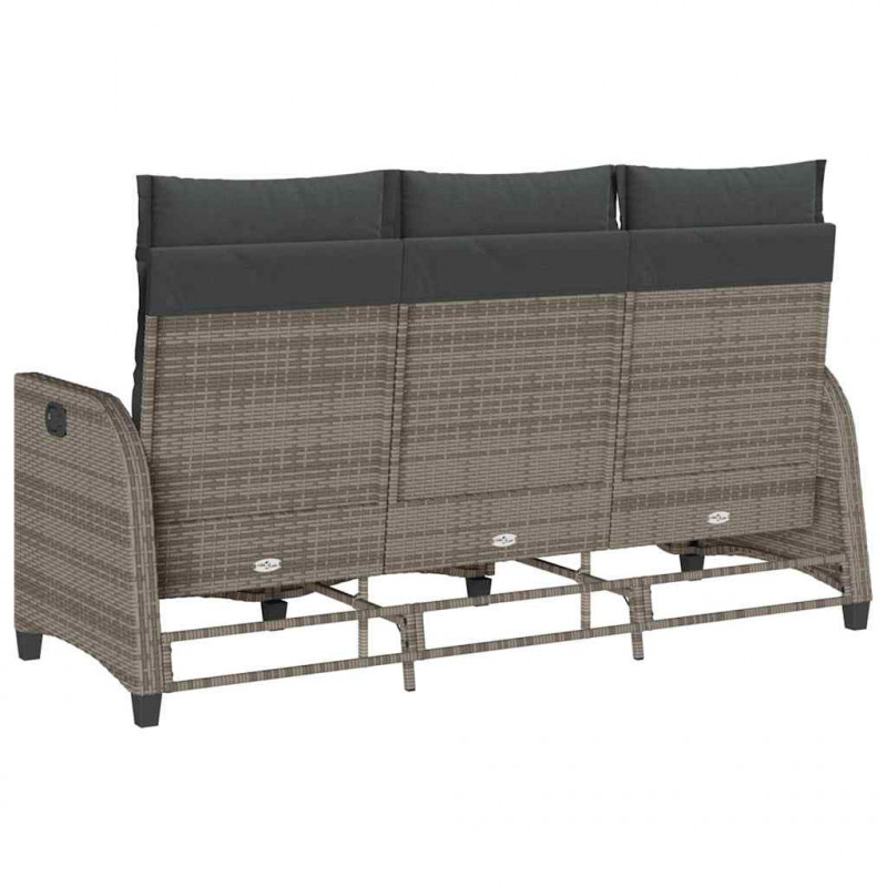Rozkładana Sofa Ogrodowa z Poduszkami L-kształtna Szara