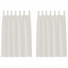 Firany Voile z zasłonami 2 pcs Kremowy 140 x 140 cm Poliester