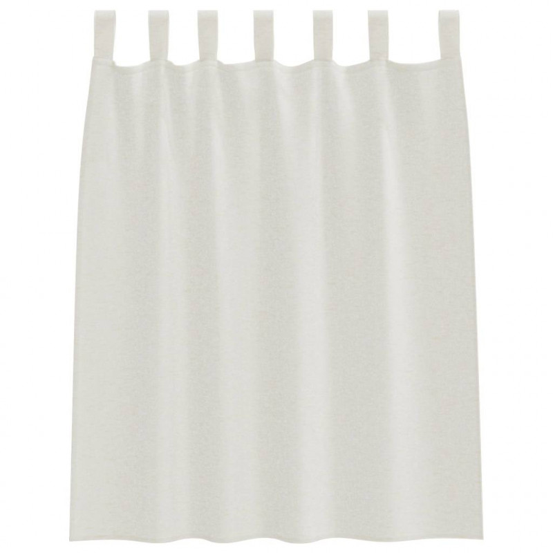Firany Voile z zasłonami 2 pcs Kremowy 140 x 140 cm Poliester