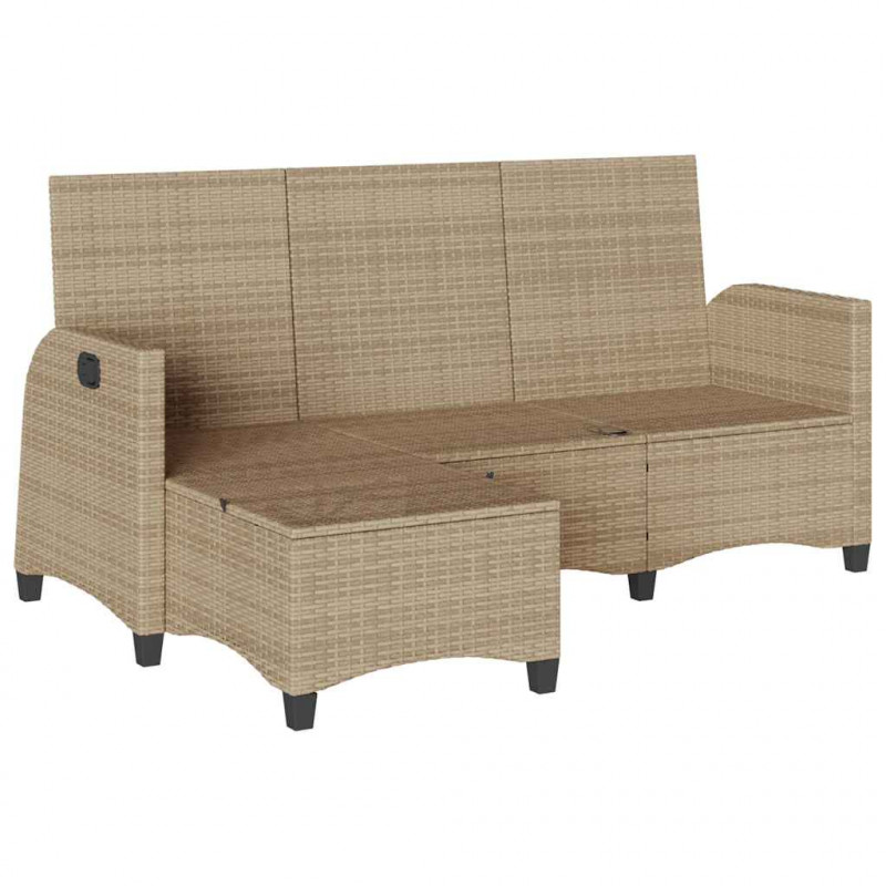 Rozkładana Sofa Ogrodowa z Poduszkami w Kształcie Litery L
