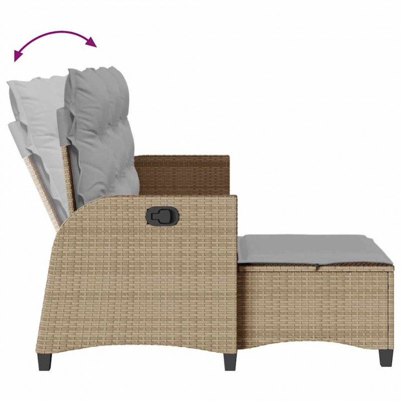 Rozkładana Sofa Ogrodowa z Poduszkami w Kształcie Litery L