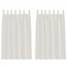 Firany Voile z zasłonami 2 pcs Kremowy 175 x 140 cm Poliester