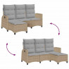 Rozkładana Sofa Ogrodowa z Poduszkami w Kształcie Litery L