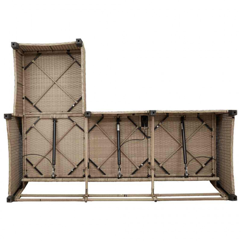 Rozkładana Sofa Ogrodowa z Poduszkami w Kształcie Litery L