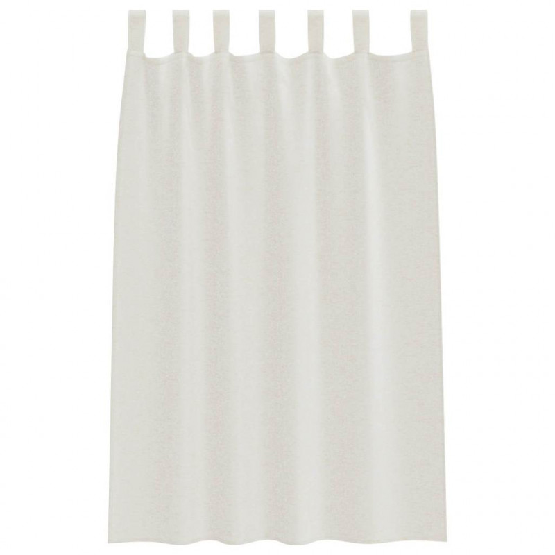 Firany Voile z zasłonami 2 pcs Kremowy 175 x 140 cm Poliester