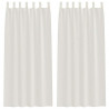Firany Voile z zasłonami 2 pcs Kremowy 225 x 140 cm Poliester