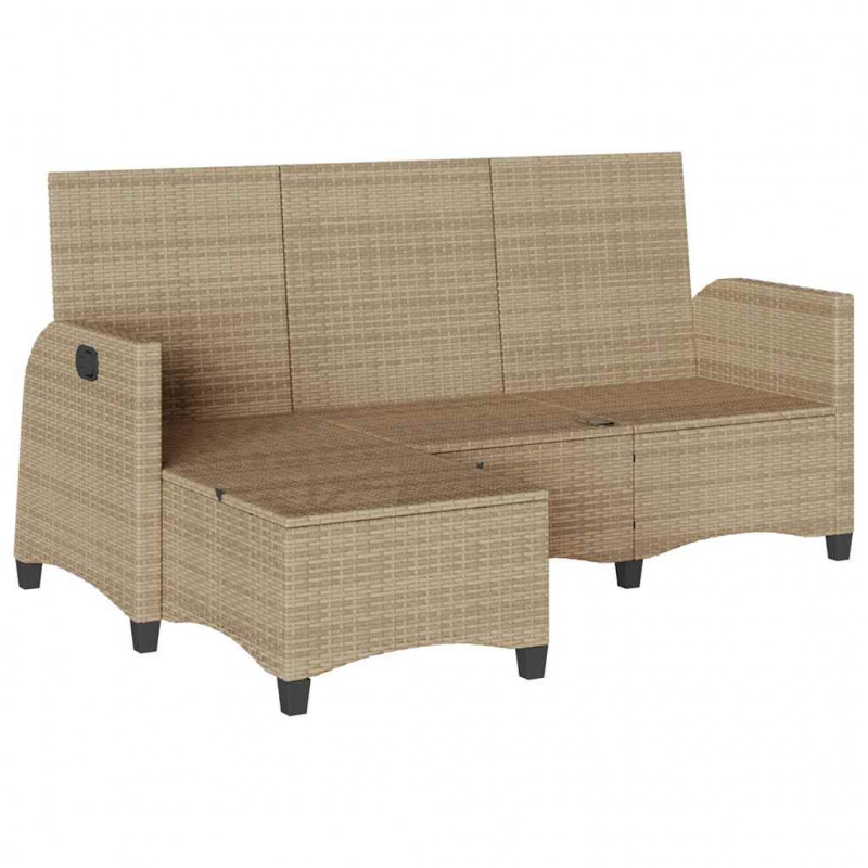Rozkładana Sofa Ogrodowa z Poduszkami w Kształcie Litery L