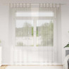 Firany Voile z zasłonami 2 pcs Kremowy 245 x 140 cm Poliester
